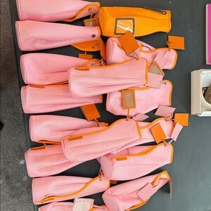 Veuve Clicquot Pink and Orange Wine Bottle Carriers